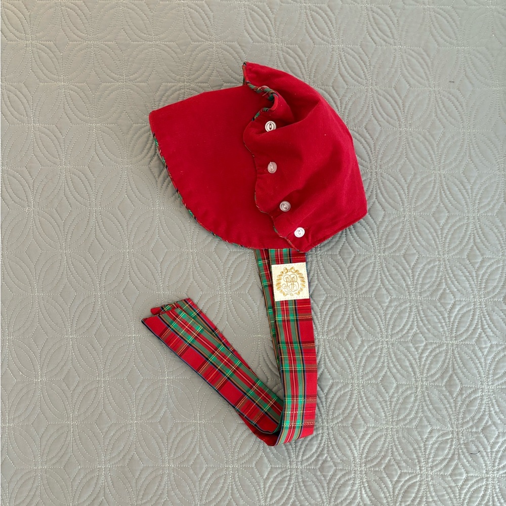 Red plaid corduroy Beaufort bonnet